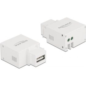   Delock 2,1 A-s, fehér, A-típusú USB töltő portos Keystone modul