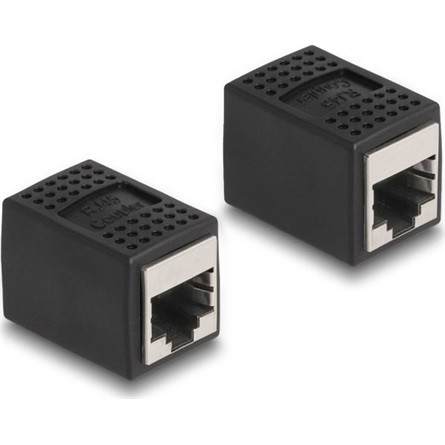 Delock RJ45 CAT6A UTP -> RJ45 CAT6A UTP F/F adapter fekete