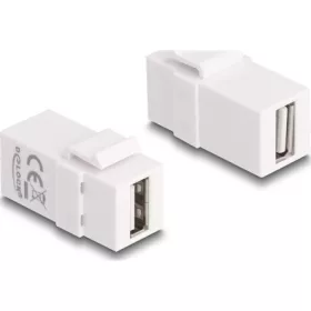   Delock Keystone modul, USB 2.0 A-csatlakozóhüvely > USB 2.0 A-csatlakozóhüvely, fehér