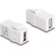 Delock Keystone modul, USB 2.0 A-csatlakozóhüvely > USB 2.0 A-csatlakozóhüvely, fehér
