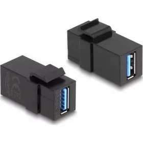   Delock Keystone modul, USB 3.0 A-csatlakozóhüvely > USB 3.0 A-csatlakozóhüvely, fekete (1:1)