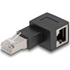 Delock RJ45 CAT6A UTP -> RJ45 CAT6A UTP M/F adapter fekete 90° jobb