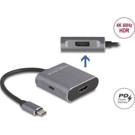 Delock 87867 1+1-port USB-C video splitter szürke