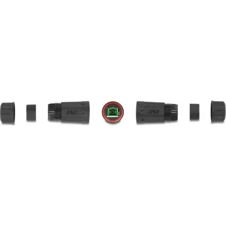 Delock SC Simplex -> SC Simplex F/F adapter fekete IP68