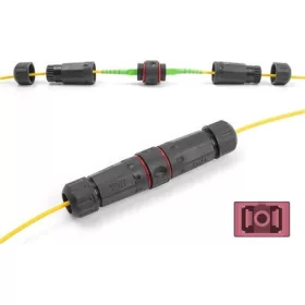  Delock SC Simplex -> SC Simplex F/F adapter fekete OM4 , IP68