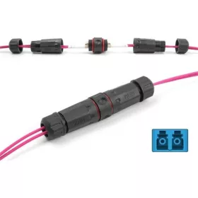   Delock LC Duplex -> LC Duplex F/F adapter fekete UPC, IP68