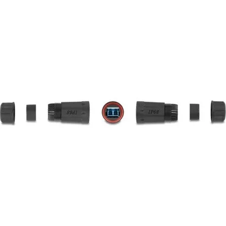 Delock LC Duplex -> LC Duplex F/F adapter fekete UPC, IP68