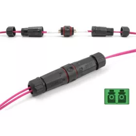   Delock LC Duplex -> LC Duplex F/F adapter fekete APC, IP68