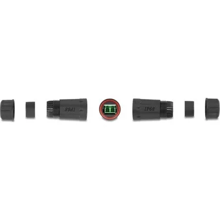 Delock LC Duplex -> LC Duplex F/F adapter fekete APC, IP68