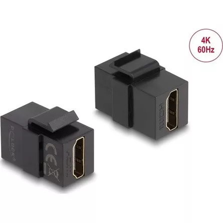 Delock Keystone modul, HDMI-csatlakozóhüvely > HDMI-csatlakozóhüvely, fekete