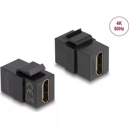 Delock Keystone modul, HDMI-csatlakozóhüvely > HDMI-csatlakozóhüvely, fekete