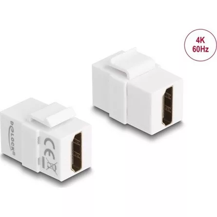 Delock Keystone modul, HDMI-csatlakozóhüvely > HDMI-csatlakozóhüvely, fehér