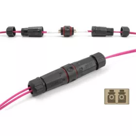   Delock LC Duplex -> LC Duplex F/F adapter fekete OM1/OM2, IP68