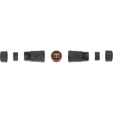 Delock LC Duplex -> LC Duplex F/F adapter fekete OM1/OM2, IP68