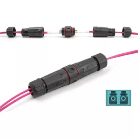   Delock LC Duplex -> LC Duplex F/F adapter fekete OM3, IP68