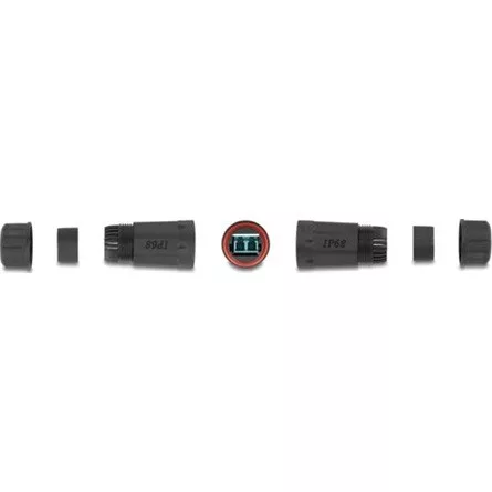 Delock LC Duplex -> LC Duplex F/F adapter fekete OM3, IP68