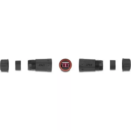 Delock LC Duplex -> LC Duplex F/F adapter fekete OM4, IP68