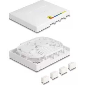   Delock Optikai szálas csatlakozó doboz FTTH falra szerelhető 4 x SC Simplex vagy LC Duplex számára, fehér színű