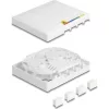 Delock Optikai szálas csatlakozó doboz FTTH falra szerelhető 4 x SC Simplex vagy LC Duplex számára, fehér színű