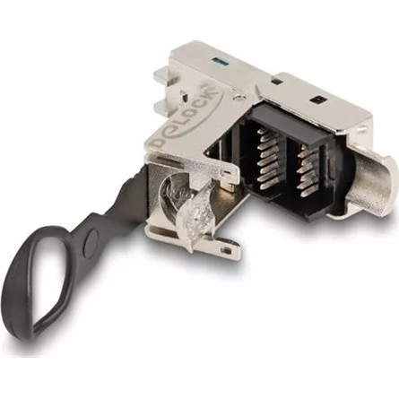 Delock RJ45 apa dugaszoló szerelvény Cat.6A lenyomva kihúzó kallantyúval szerszám nélkül szerelhető