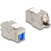 Delock Keystone Modul RJ45 anya - LSA Cat.6A eszköz nélkül használható kék por elleni fedővel