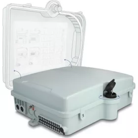   Delock Optikai szál elosztó doboz belső és külső használatra IP65 vízhatlan, zárható 24 port szürke