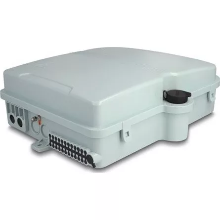 Delock Optikai szál elosztó doboz belső és külső használatra IP65 vízhatlan, zárható 24 port szürke