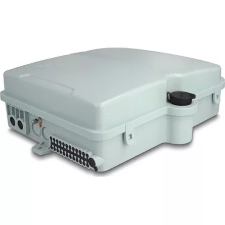 Delock Optikai szál elosztó doboz belső és külső használatra IP65 vízhatlan, zárható 24 port szürke