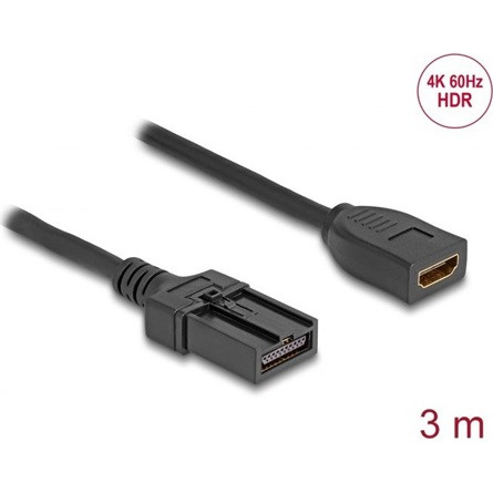 Delock HDMI-E -> HDMI 2.0 M/F video kábel 3m fekete