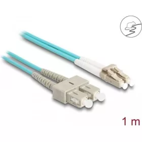   Delock LC Duplex -> SC Duplex M/M adatkábel 1m kék Multi-mode OM3, fém megerősítéssel
