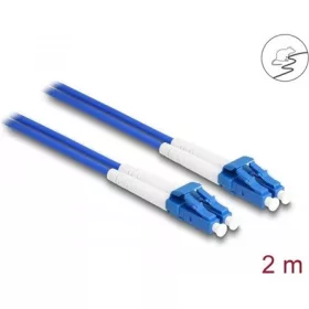   Delock LC Duplex -> LC Duplex M/M adatkábel 2m kék Singlemode OS2, fém megerősítéssel