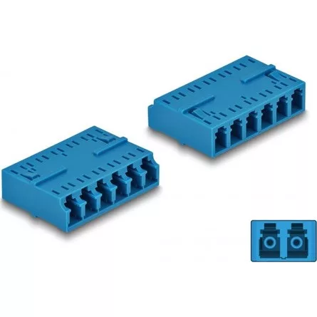 Delock Optikai szál kapcsolat HD LC Hexaplex anya - LC Hexaplex anya kék
