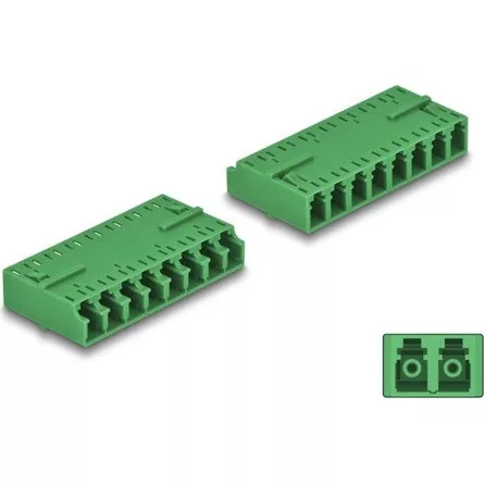 Delock Optikai szál kapcsolat HD LC Octuplex anya - LC Octuplex anya zöld