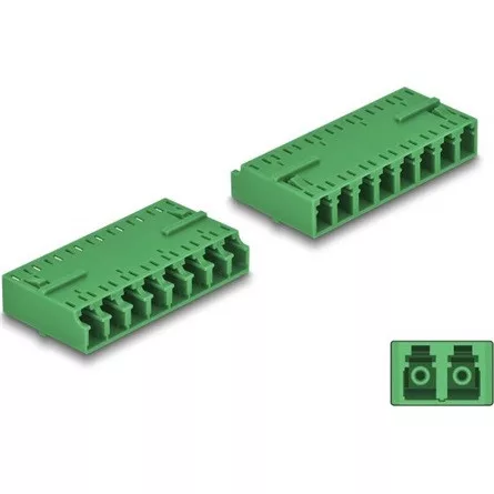 Delock Optikai szál kapcsolat HD LC Octuplex anya - LC Octuplex anya zöld