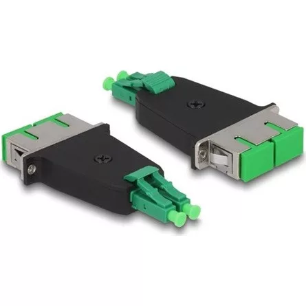 Delock Optikai szál hibrid párosító LC Duplex apa - SC Duplex anya zöld