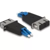 Delock Optikai szál hibrid párosító LC Duplex apa - SC Duplex anya kék