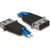 Delock Optikai szál hibrid párosító LC Duplex apa - SC Duplex anya kék