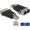 Delock Optikai szál hibrid párosító LC Duplex apa - SC Duplex anya bézs
