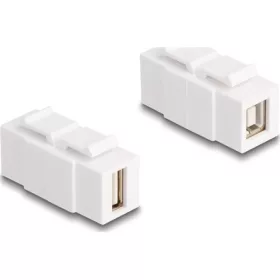   Delock Keystone modul A-típusú USB 2.0 anya   B-típusú USB 2.0 anya, mindkét oldalával beépíthető, fehér színű
