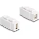 Delock Keystone modul A-típusú USB 2.0 anya   B-típusú USB 2.0 anya, mindkét oldalával beépíthető, fehér színű