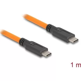   Delock USB 5 Gbps kábel USB Type-C  apa - USB Type-C  apa kötött felvételre 1 m narancs színű