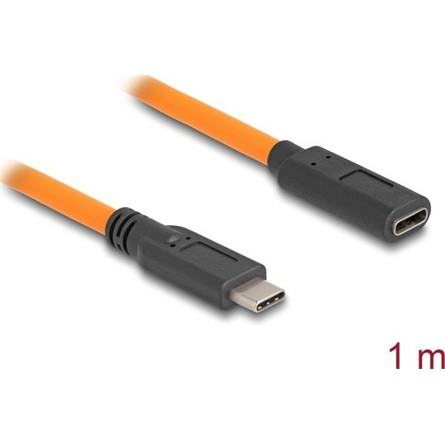 Delock USB 5 Gbps kábel USB Type-C  apa - USB Type-C  anya kötött felvételre 1 m narancs színű