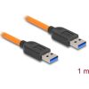 Delock USB 5 Gbps kábel A-típusú USB apa - A-típusú USB apa kötött felvételre 1 m narancs színű