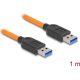 Delock USB 5 Gbps kábel A-típusú USB apa - A-típusú USB apa kötött felvételre 1 m narancs színű