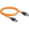 Delock USB 5 Gbps kábel A-típusú USB apa - A-típusú USB apa kötött felvételre 1 m narancs színű