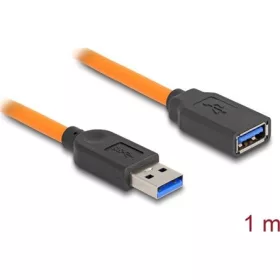   Delock USB 5 Gbps kábel A-típusú USB apa - A-hüvely USB apa kötött felvételre 1 m narancs színű