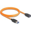 Delock USB 5 Gbps kábel A-típusú USB apa - A-hüvely USB apa kötött felvételre 1 m narancs színű