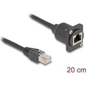   Delock RJ45 CAT5e STP -> RJ45 CAT5e STP M/F D-Type modul 0.2m fekete