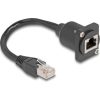 Delock RJ45 CAT5e STP -> RJ45 CAT5e STP M/F D-Type modul 0.2m fekete