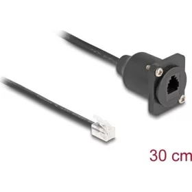   Delock RJ10 (4P4C) -> RJ10 (4P4C) M/F D-Type modul 0.3m fekete